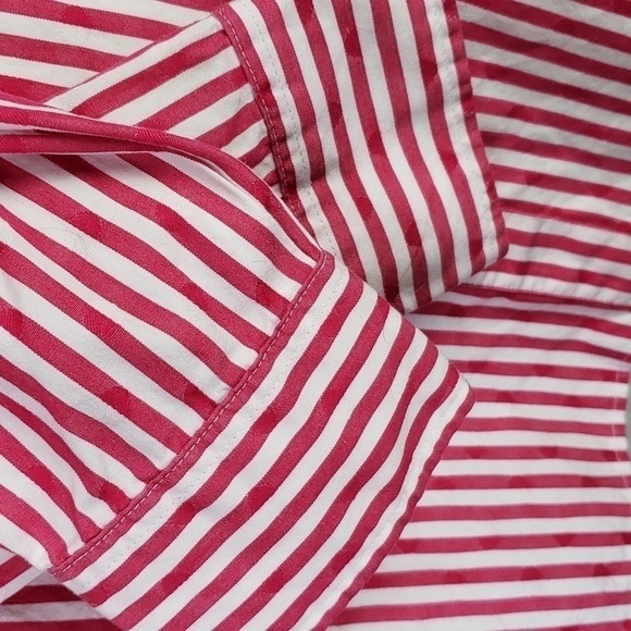 Vineyard Vines Womans Ruffle-Trim Striped Blouse Size 10 - Picture 7 of 12